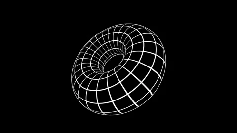 25. Torus Donut 3D Grid Animation  Animated Mesh Loop with Smooth Rotation i Stock Footage 309656779
