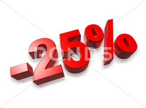 25% twenty five percent Stock Illustration