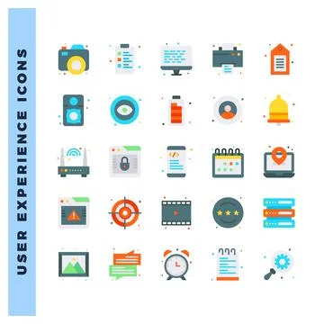 25 User Experience Flat icon pack. vector illustration. Stock Illustration