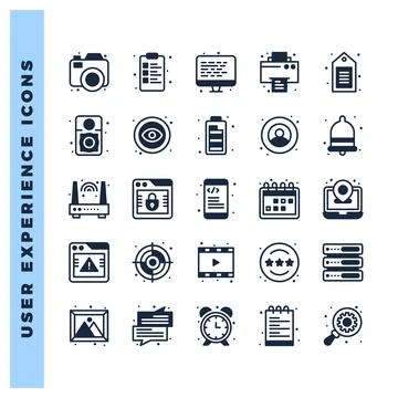 25 User Experience Lineal Fill icon pack. vector illustration. Illustrazione stock