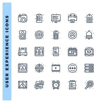 25 User Experience Lineal icon pack. vector illustration. Illustrazione stock