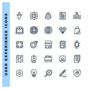 25 User Experience Lineal icon pack. vector illustration. Stock Illustration