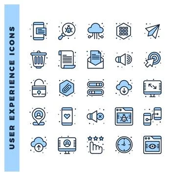 25 User Experience Two Color icon pack. vector illustration. イラスト素材