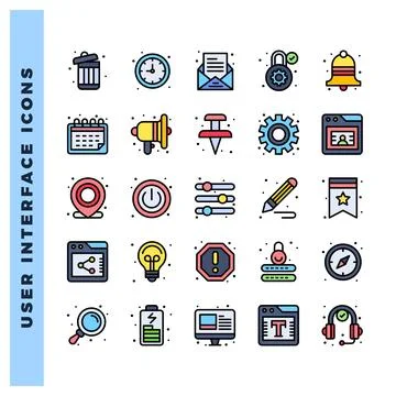 25 User Interface Lineal Color icon pack. vector illustration. Stock Illustration