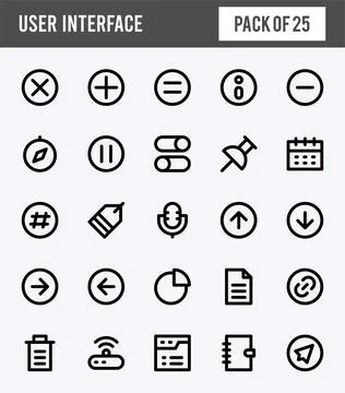 25 User Interface Lineal Expanded icons pack. vector illustration. Stock Illustration