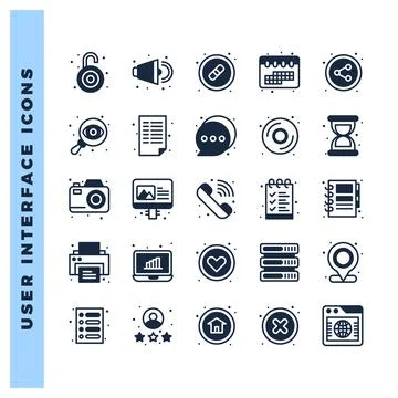 25 User Interface Lineal Fill icon pack. vector illustration. Stock Illustration
