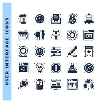 25 User Interface Lineal Fill icon pack. vector illustration. Stock Illustration