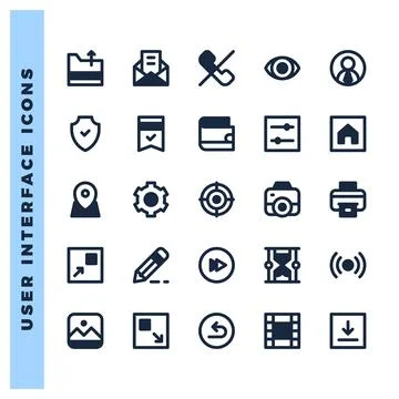 25 User Interface Lineal Fill icons pack. vector illustration. Stock Illustration