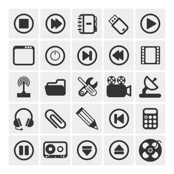 25 vector icons Stock Illustration