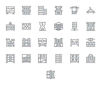 25 Vector Icons for Rack optimized in Pixel Optimized High Resolution Regul.. Stockillustratie
