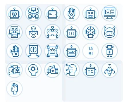 25 Vector Icons for Robotics optimized in Pixel Optimized Retina Ready Regu.. Illustrazione stock
