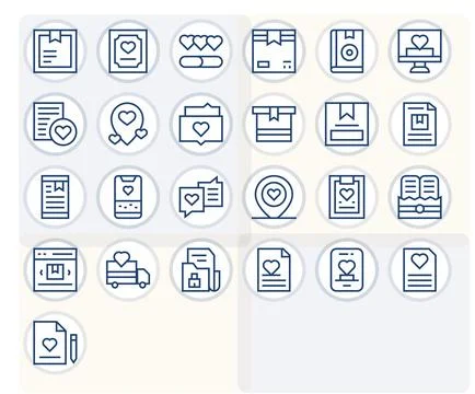 25 Vector Icons for Saved optimized in Detail Enhanced Retina Ready Regular.. Stock Illustration