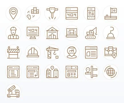 25 Vector Icons for Site featuring Retina Ready Editable Regular Line Graphic Stock Illustration