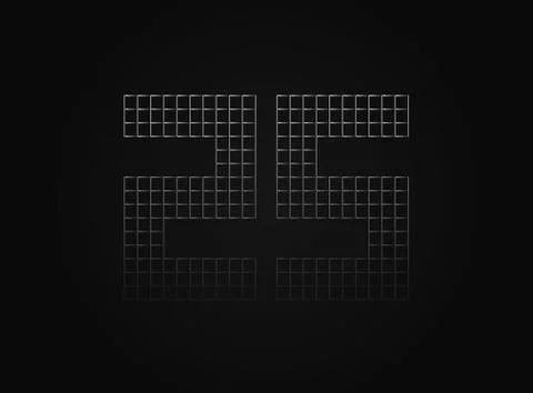 25 vector number made of metal chain link fence. For logo, brand label, desig Stock Illustration