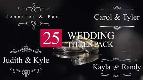 25 WEDDING TITLES PACK Stock After Effects