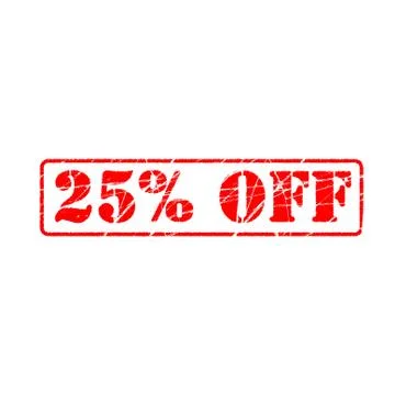 25% off on white background. twenty five Percent Off Promotional Advertising Stock Illustration