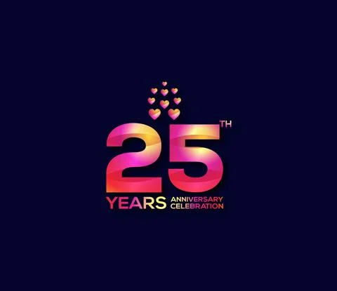 25 Year Anniversary Day background Concept Stock Illustration