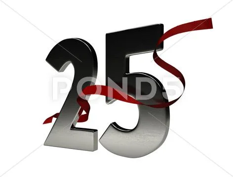 25 year anniversary Ribbon Stock Illustration