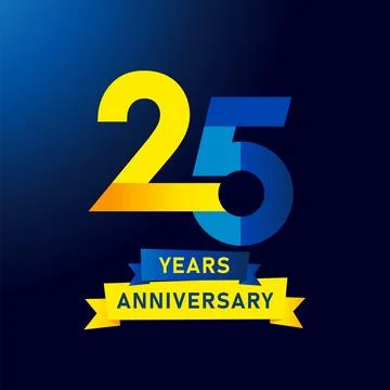 25 years anniversary gradient style numbers Stock Illustration