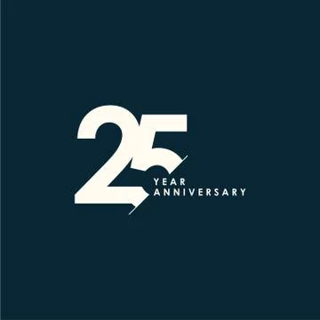 25 Years Anniversary Vector Template Design Illustration Stock Illustration