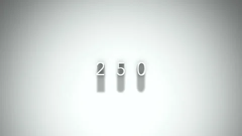 250 3D title animation with shadows on a white background Stock Footage 296796955