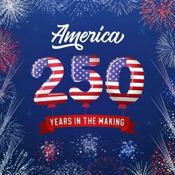 250 years in the making balloons Illustrazione stock