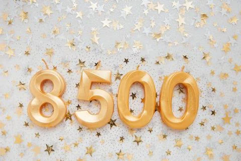 2500 two thousand five hundred followers card. Template for social networks Stock Photos