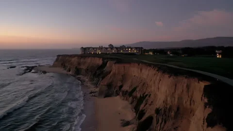 2/5/20 Soar Over Half Moon Bay's Ritz-Carlton and Championship Golf Courses Stock Footage 267797059