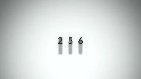256 3D title animation matte black text on a white background Stock Footage 300715241