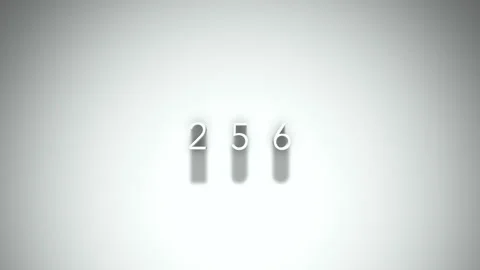 256 3D title animation with shadows on a white background Stock Footage 296049623