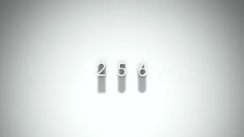 256 3D title animation with shadows on a white background Stock Footage 296797048