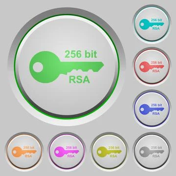 256 bit rsa encryption push buttons Stock-Illustration