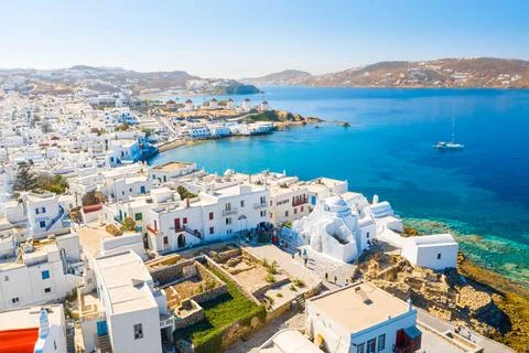 Panoramic view of Mykonos town, Greece xkwx panorama cityscape white oia culture tourist old house building traditional village best top aerial attraction luxury nature myconos mikonos bay outdoors idyllic european mill city coast scenic santorini windmill destination beautiful beach landmark famous town holiday view landscape aegean vacation island europe mediterranean summer sea greek mykonos cyclades greece travel