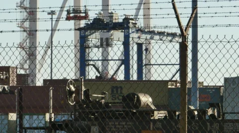 2591 Shipyard Dock with Industrial Container Cargo, 4K Stock Footage 44405988
