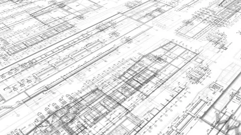 25fps-1080p-Construction Drawings-Perspective3-White Stock Footage 46708921