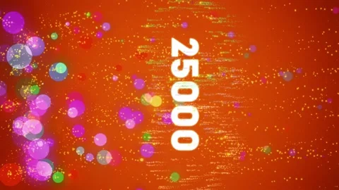 25k Vertical Video Counter on reaching subscribers, likes and etc. Stock Footage 135171748