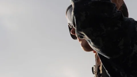 25mm artillery mount Mark 38 preparation for shooting Stock Footage 120968208