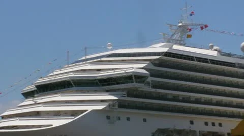 25p Cruise Ship Superstructure Stock Footage 10561945