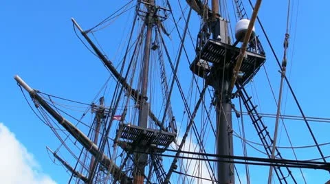25p pirate ship masts Stock Footage 10468828