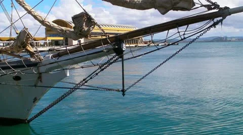 25p sailboat bow Stock Footage 10487470