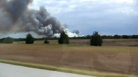 25s driving roadside fire 1 silent Stock Footage 8848505
