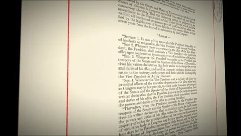 25th Amendment US Constitution Aged Historical Paper Document 3 Stock Footage 339371600