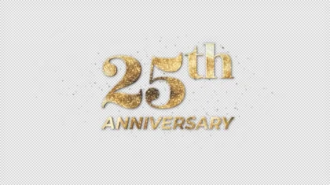 25th Anniversary Animation Text, Alpha Channel Stock Footage 276427476