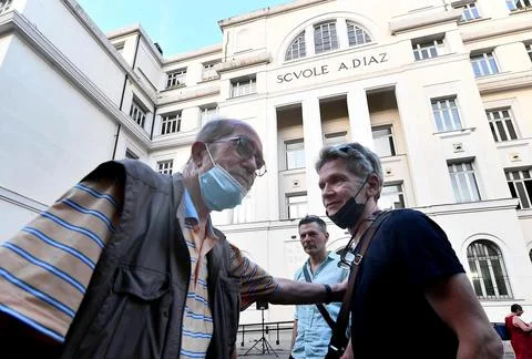 25th anniversary of first violent protests at 2001 G8 summit, Genoa, Italy - 21  Stock Photos