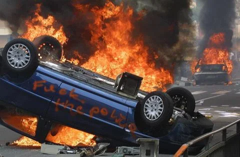 25th anniversary of first violent protests at 2001 G8 summit, Genoa, Italy - 20  Stock Photos