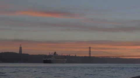 25th of April Bridge in Lisbon Stock Footage 60676558