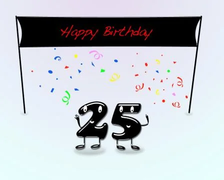 25th birthday party. Stock Illustration