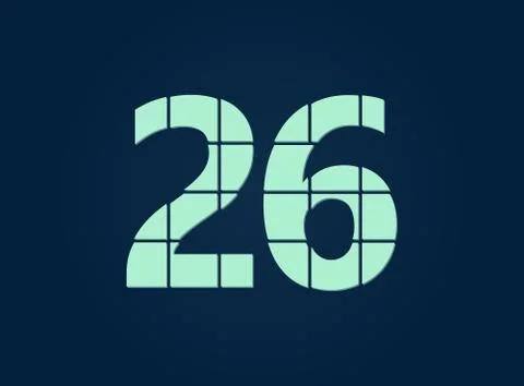 26 number, vector desing font.  Made of knife cut. For logo, brand label, des Stock Illustration