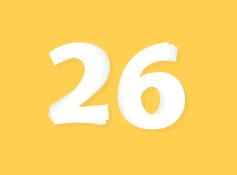 26 Number vector, modern layers design font. Eps10 illustration 스톡 일러스트