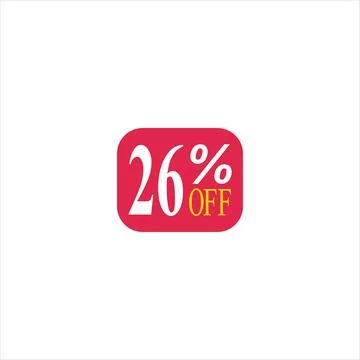 26 offer tag discount vector icon stamp on a white background Stockillustratie